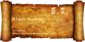 Biach Konrád névjegykártya